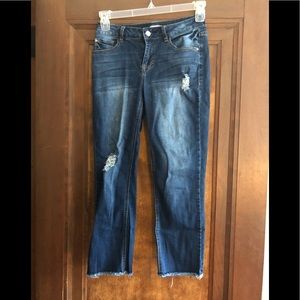 KENSIE Ripped ankle skinny jeans